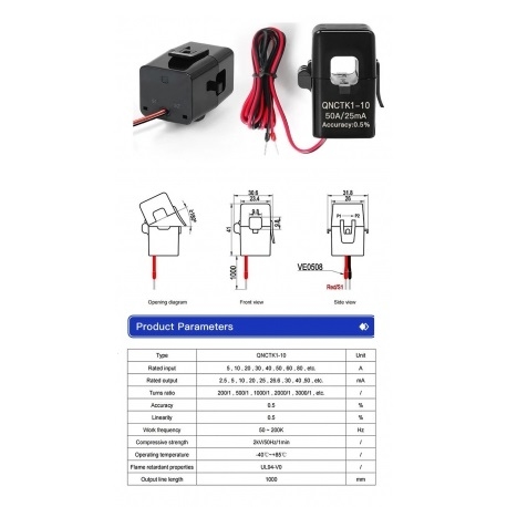 Bobina CT Transformator Curent 100A/50mA